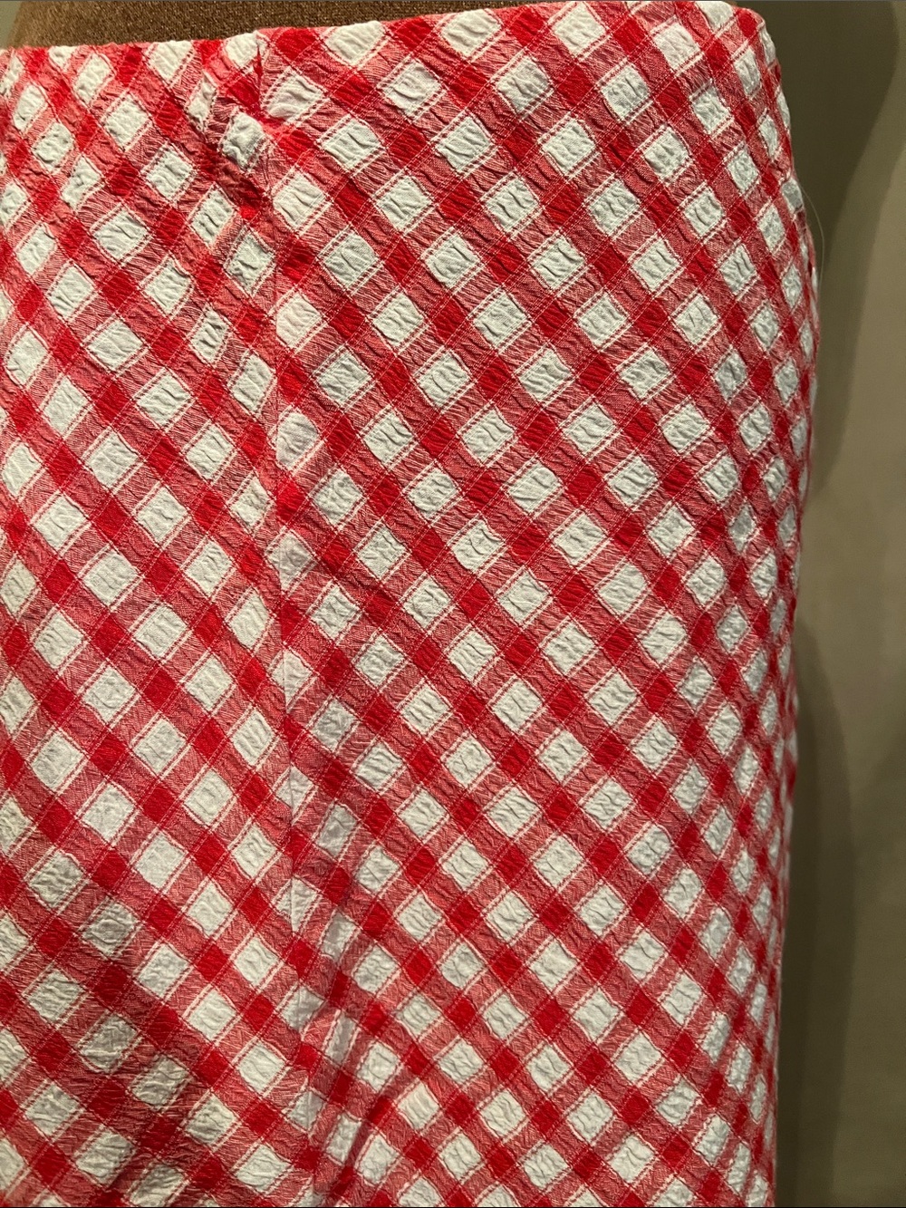 Universal Thread Red White Gingham Maxi Skirt Medium A-Line Pull-On - Picture 3 of 5